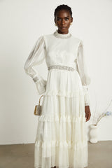 Raphaëlle crystalembellished tiered midi dress