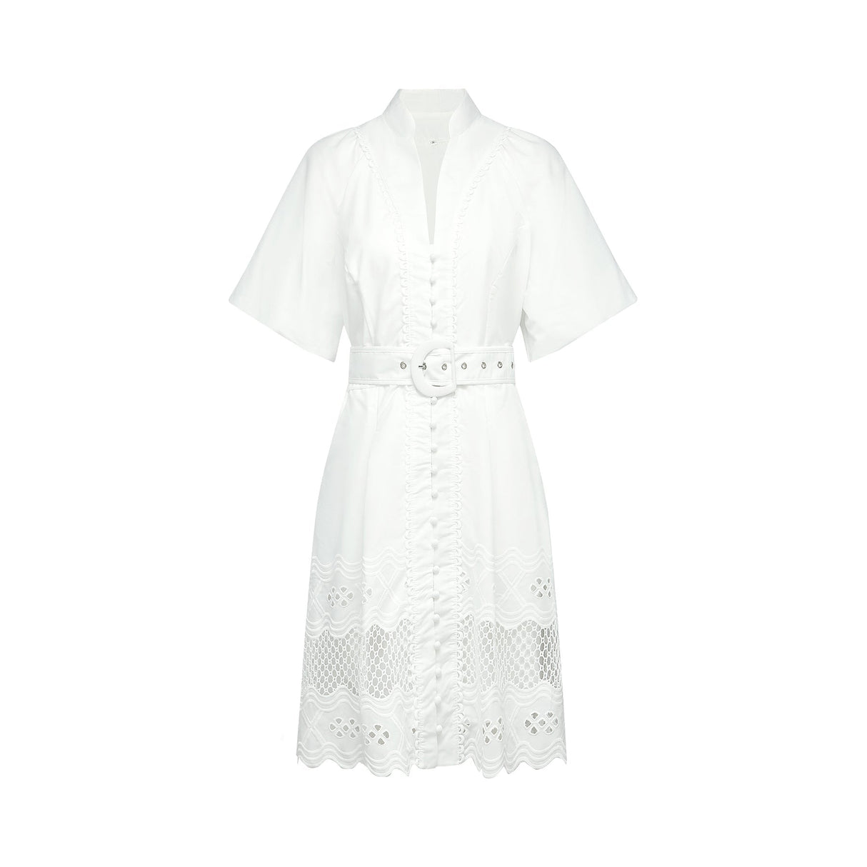 Raphaëlle cutout lacetrim mini dress
