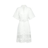 Raphaëlle cutout lacetrim mini dress