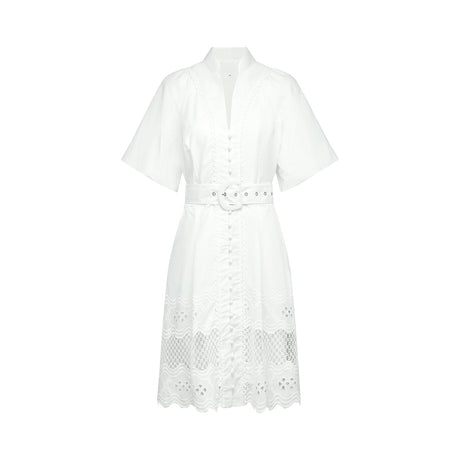 Raphaëlle cutout lacetrim mini dress