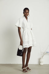 Raphaëlle cutout lacetrim mini dress