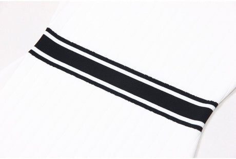 Raven Dress - Bodycon Silhouette - Nautical - Inspired Design - Stretch - Knit Sculpted Fit - Gold - Tone Embossed Buttons