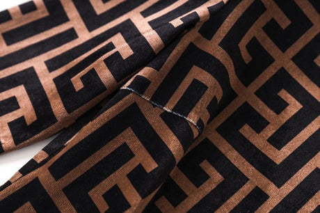 Raven Form - Fitting Long Sleeve Top - Geometric Logo Print with High Neck and Zipper Closure