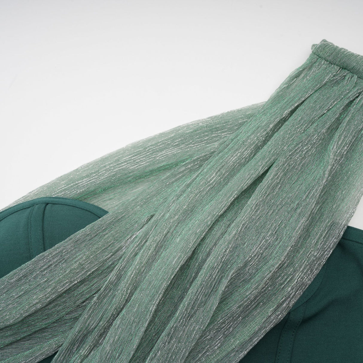 Raven Maxi Dress in Vibrant Green with Mono Shoulder