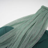 Raven Maxi Dress in Vibrant Green with Mono Shoulder