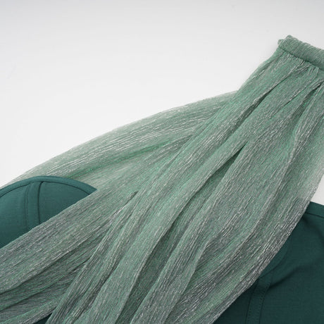 Raven Maxi Dress in Vibrant Green with Mono Shoulder