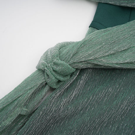 Raven Maxi Dress in Vibrant Green with Mono Shoulder