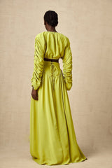 Raven Skirt & Top Set in Lime Green