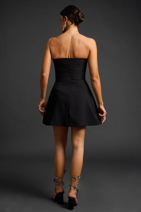 Rebecca black strapless diamond mini dress in American English