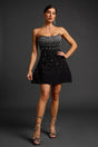 Rebecca black strapless diamond mini dress