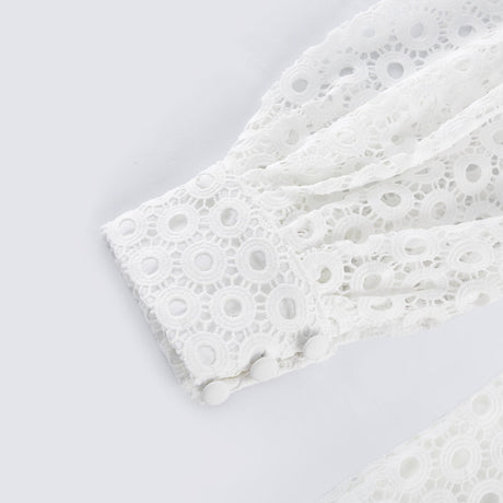 Rebecca Blouse & Shorts White Faux Flower Crystal Set