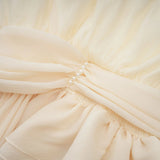 Rebecca Mini Dress White Halter - neck Faux - Pearl Tiered Open - Back