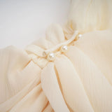 Rebecca Mini Dress White Halter - neck Faux - Pearl Tiered Open - Back