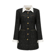 Rebecca Sequin Mini Dress Black Tweed & Sequin