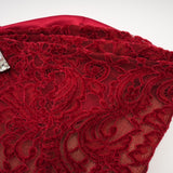 Red decorated midi dress Belle with gloves