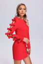 Red Josie Bowknots Mini Dress with charming bowknots adorning the sleeves