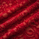 Red ornate midi dress Belle with gloves