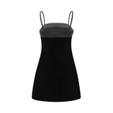 Reeva bowembellished velvet mini dress