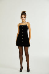 Reeva bowembellished velvet mini dress