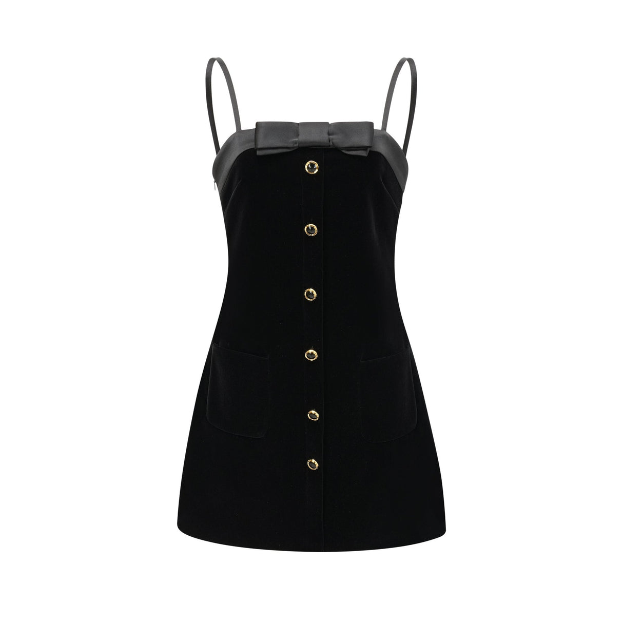 Reeva bowembellished velvet mini dress