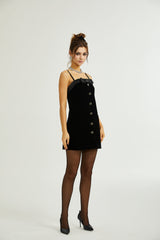 Reeva bowembellished velvet mini dress