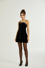 Reeva bowembellished velvet mini dress