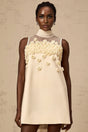 Remi Mini Dress Bow Detailing A - Line Thigh Length Neutrals