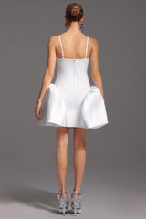 Remi White Floral Strapless Mini Dress