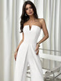 Renata Jumpsuit - Refined Style - Regular Fit - Long Length - Medium Stretch Elasticity - Sleeveless - Neckline Strapless - Knitted Fabric
