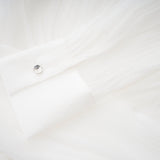 Renée white ruffled mini shirt dress