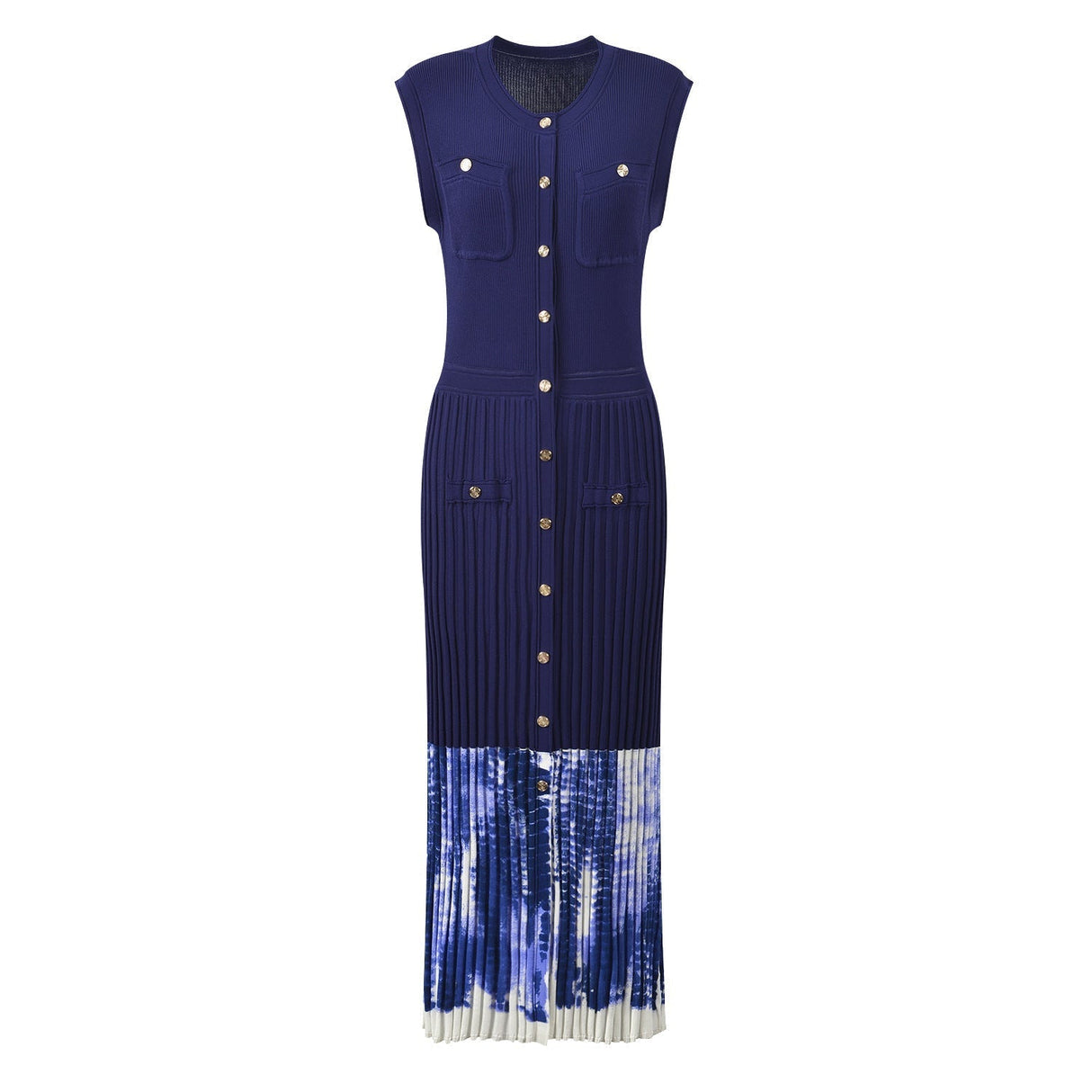 Rhea Dress - Fitted Silhouette With Pleats - Button - Up Front With Pockets - Tailored Comfort - Versatile Layering Piece