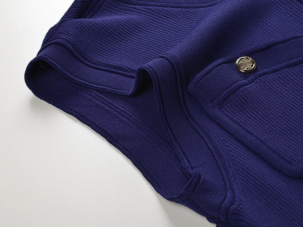 Rhea Dress - Fitted Silhouette With Pleats - Button - Up Front With Pockets - Tailored Comfort - Versatile Layering Piece