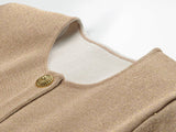Rhea Knit Jacket – Cropped Length – Feather Cuffs – Tailored Fit