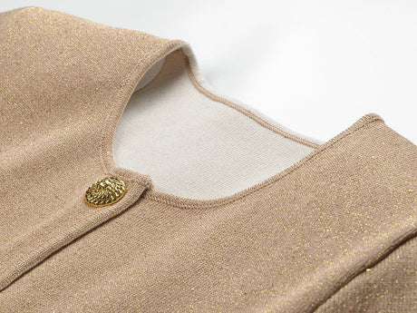 Rhea Knit Jacket – Cropped Length – Feather Cuffs – Tailored Fit