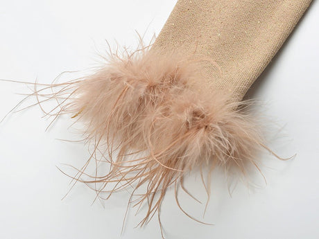 Rhea Knit Jacket – Cropped Length – Feather Cuffs – Tailored Fit