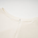 Riccarda Midi Dress White Draped Asymmetric Hem Ruched Detailing