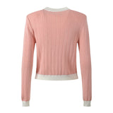 Riley Cardigan - Cropped Fit - Classic Design - Cozy Knit - Gold - Tone Buttons - Vintage - Inspired