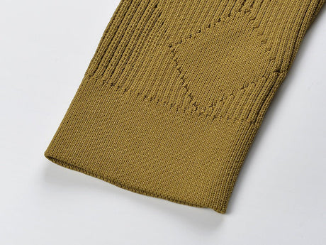 Riley Dress - Fitted Silhouette - Textured Button - Down Design - Bodycon Fit - Gold Button Embellishments