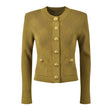 Rina Cardigan - Fitted Silhouette - Ribbed Texture - Classic Button - Up - Gold Button Embellishments - Versatile Styling