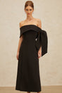 Rina Maxi Dress - Off - the - Shoulder - Bow Detail - Side Slit