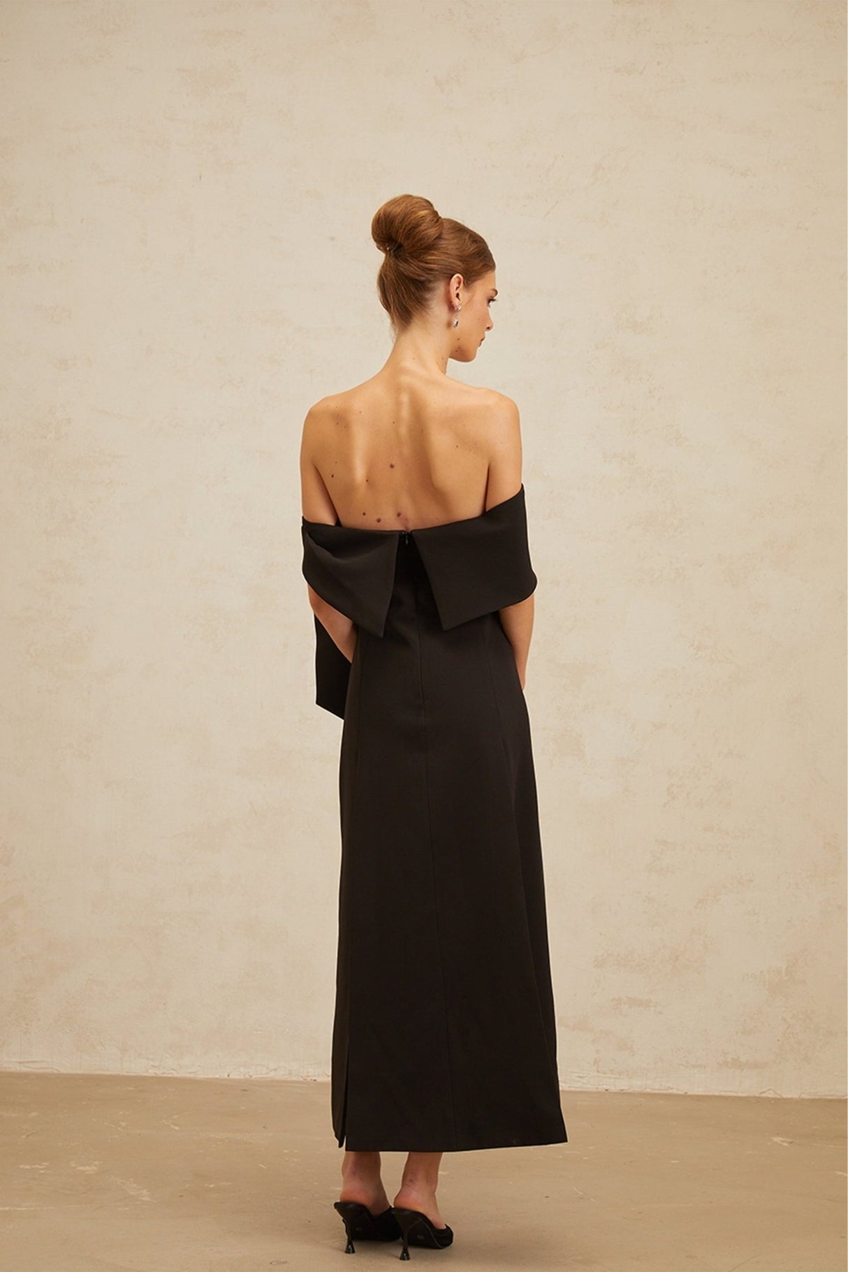 Rina Maxi Dress - Off - the - Shoulder - Bow Detail - Side Slit