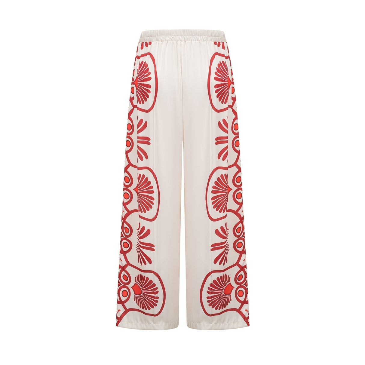 Rinata Shirt & Trousers White Multicolor Graphic Print Set
