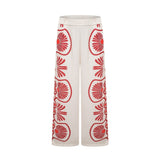 Rinata Shirt & Trousers White Multicolor Graphic Print Set