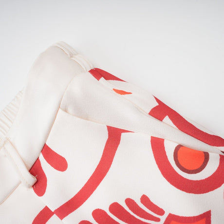 Rinata Shirt & Trousers White Multicolor Graphic Print Set