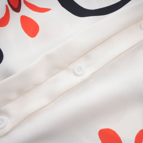 Rinata Shirt & Trousers White Multicolor Graphic Print Set