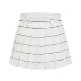 Rinata Top & Skirt Striped White Matching Set