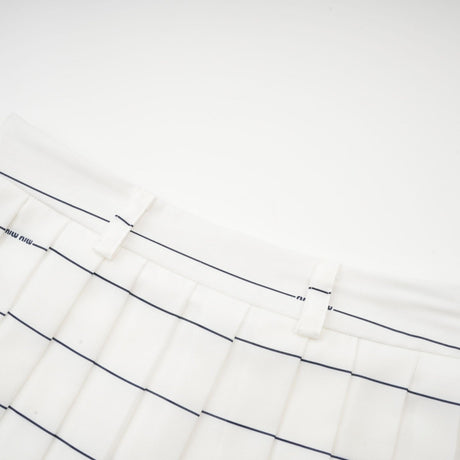 Rinata Top & Skirt Striped White Matching Set