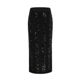 Rita Cardigan & Skirt Black Sequin Crochet Matching Set