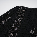 Rita Cardigan & Skirt Black Sequin Crochet Matching Set