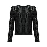 Rita Cardigan & Skirt Black Sequin Crochet Matching Set